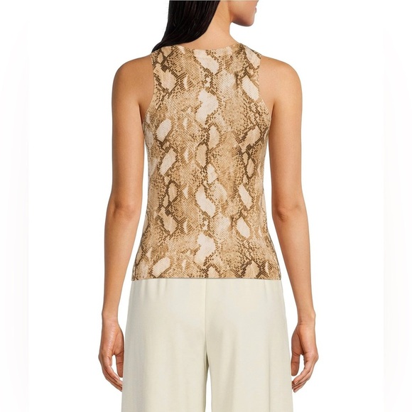 Lauren Ralph Lauren Snakeskin-Print Cotton-Blend Tank Top Size 2X - Brown - NWT - Picture 4 of 11